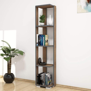 Minar by homemania Bookcase, Library, Walnut