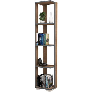 Minar by homemania Bookcase, Library, Walnut