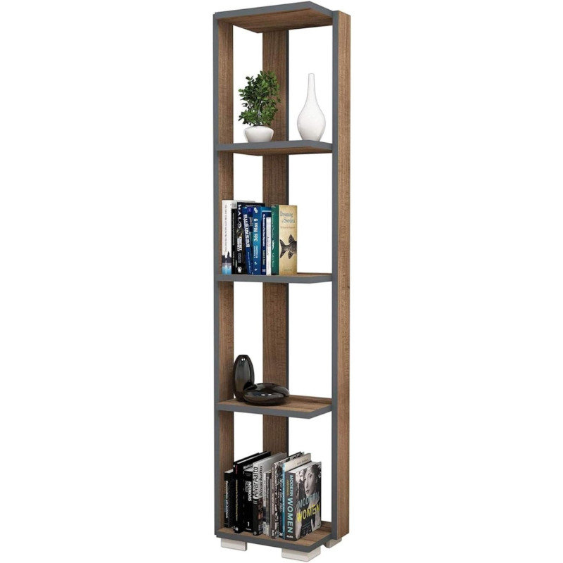 Minar by homemania Bookcase, Library, Walnut
