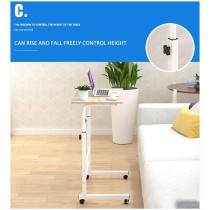 Mobile Overbed Table Laptop Cart Over Bed Table With Castors And Height Adjustable Top (Color : 60 * 40 walnut color) (60 * 40 Pink)