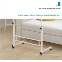 Mobile Overbed Table Laptop Cart Over Bed Table With Castors And Height Adjustable Top (Color : 60 * 40 walnut color) (60 * 40 Pink)