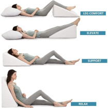 Orthopedic Bed Wedge Pillow with HD Foam Top Elevation for Sleeping, Acid Reflux, Heartburn, Anti Snoring and GERD Pillow, Back Support Size (W 55 x L 55 cm, Large 12)