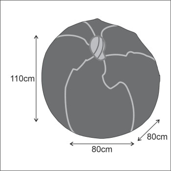 Puffy Leather Bean Bag – Versatile Comfy Bean Bag for Lounge and Bedroom – Water-Repellant Dim. 110x80cm (BLACK)