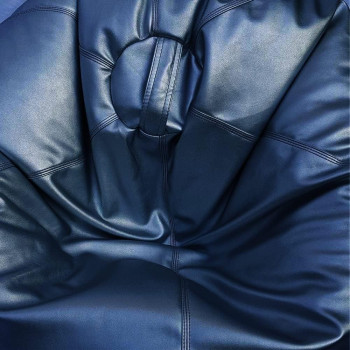 Puffy Leather Bean Bag – Versatile Comfy Bean Bag for Lounge and Bedroom – Water-Repellant Dim. 110x80cm (BLACK)
