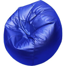 Puffy Leather Bean Bag – Versatile Comfy Bean Bag for Lounge and Bedroom – Water-Repellant Dim. 110x80cm (BLUE)