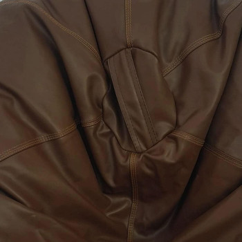 Puffy Leather Bean Bag – Versatile Comfy Bean Bag for Lounge and Bedroom – Water-Repellant Dim. 110x80cm (BROWN)