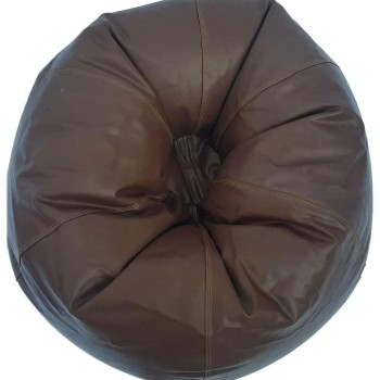 Puffy Leather Bean Bag – Versatile Comfy Bean Bag for Lounge and Bedroom – Water-Repellant Dim. 110x80cm (BROWN)