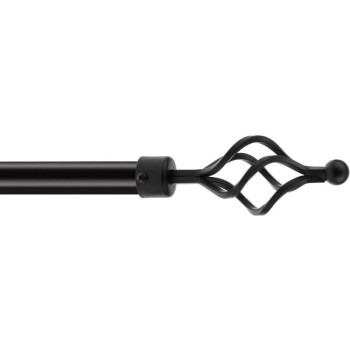 Curtain Rod Single Curtain Drape Set/Scarlet Curtain Pipe Set 1.5 M Length/Single Layer Curtain Hanging/Ball Decor Crown Fits 1