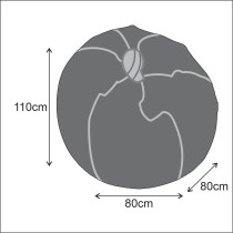 Puffy Leather Bean Bag – Versatile Comfy Bean Bag for Lounge and Bedroom – Water-Repellant Dim. 110x80cm (CREAM)