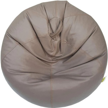 Puffy Leather Bean Bag – Versatile Comfy Bean Bag for Lounge and Bedroom – Water-Repellant Dim. 110x80cm (CREAM)
