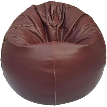 Puffy Leather Bean Bag – Versatile Comfy Bean Bag for Lounge and Bedroom – Water-Repellant Dim. 110x80cm (MAROON)