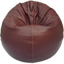 Puffy Leather Bean Bag – Versatile Comfy Bean Bag for Lounge and Bedroom – Water-Repellant Dim. 110x80cm (MAROON)