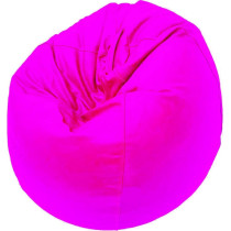 Puffy Leather Bean Bag – Versatile Comfy Bean Bag for Lounge and Bedroom – Water-Repellant Dim. 110x80cm (PINK)