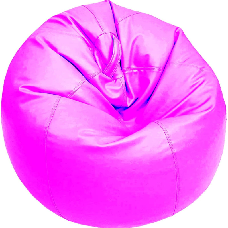 Puffy Leather Bean Bag – Versatile Comfy Bean Bag for Lounge and Bedroom – Water-Repellant Dim. 110x80cm (PINK)