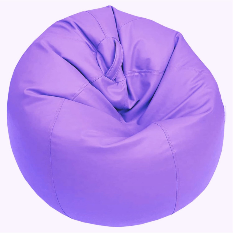 Puffy Leather Bean Bag – Versatile Comfy Bean Bag for Lounge and Bedroom – Water-Repellant Dim. 110x80cm (PURPLE)