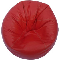 Puffy Leather Bean Bag – Versatile Comfy Bean Bag for Lounge and Bedroom – Water-Repellant Dim. 110x80cm (RED)