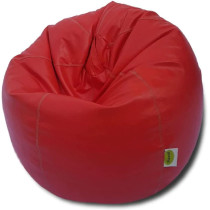 Puffy Leather Bean Bag – Versatile Comfy Bean Bag for Lounge and Bedroom – Water-Repellant Dim. 110x80cm (RED)