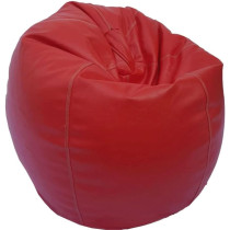Puffy Leather Bean Bag – Versatile Comfy Bean Bag for Lounge and Bedroom – Water-Repellant Dim. 110x80cm (RED)
