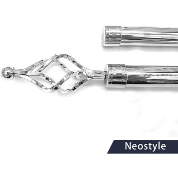 Roman Adjustable Curtain Rod, Metal Double Rod Window Treatment Rod Drapery Rod