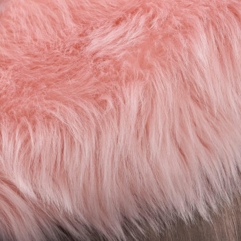 Round Fur Rug for Bedroom, Fluffy Circle Rugs for Kids Room, Furry Carpet for Teen Girls Room, Non-Slip Shaggy Circular Rug Plush Rug (Pink, 30 cm x 30 cm)