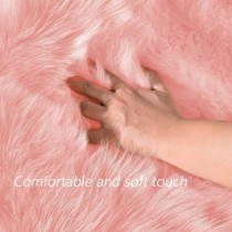 Round Fur Rug for Bedroom, Fluffy Circle Rugs for Kids Room, Furry Carpet for Teen Girls Room, Non-Slip Shaggy Circular Rug Plush Rug (Pink, 30 cm x 30 cm)