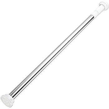 Shower Curtain Rod, 110-CM, Never Rust and Non-Fall Down Spring Tension Rod, Stainless Steel, No Telescopic Shower Curtain Pole/Rail/Rod, Stainless Steel Extendable Pole
