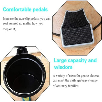 Stainless Steel Bathroom Trash Can, Bin with Foot Pedal Household Step Pedal Trash Can Anti-Foulingdustbin Rubbish Garbage Bin Container,8L