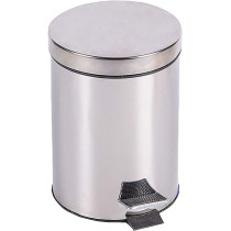 Stainless Steel Bathroom Trash Can, Bin with Foot Pedal Household Step Pedal Trash Can Anti-Foulingdustbin Rubbish Garbage Bin Container,8L