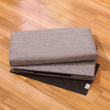 Storage Ottoman Folding Storage Ottoman Cube Footrest Seat,Space Saving Foldable Storage Ottoman Boxes Padded with Memory Foam Folding Stool 40 x 25 x 25 cm - MD-31772 (Dark Gray)