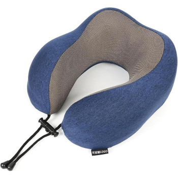 Travel Pillow Pure Memory Foam Neck Pillow,Airplane Sleeping Best Neck&Head Support for Travel, Home&Office Use (Blue)