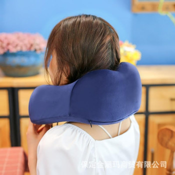 Travel Pillow Pure Memory Foam Neck Pillow,Airplane Sleeping Best Neck&Head Support for Travel, Home&Office Use (Sky Blue)