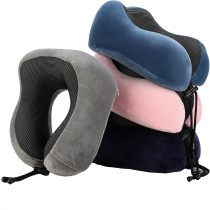 Travel Pillow Pure Memory Foam Neck Pillow,Airplane Sleeping Best Neck&Head Support for Travel, Home&Office Use (Sky Blue)