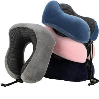 Travel Pillow Pure Memory Foam Neck Pillow,Airplane Sleeping Best Neck&Head Support for Travel, Home&Office Use (Sky Blue)