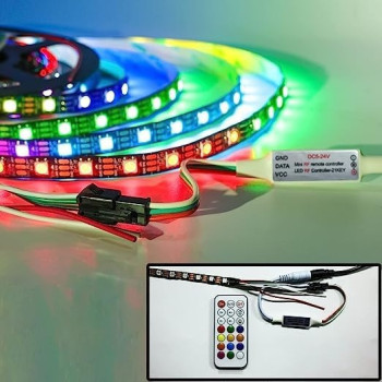 TV LED STRIP LIGHT 16 COLORS WITH REMOTE CONTROL 5M USB Powered with remote cantrol choose between 16 colors flash,strobe, fade and smooth,