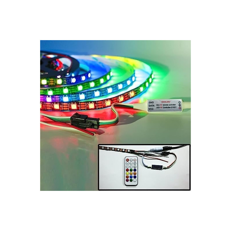 TV LED STRIP LIGHT 16 COLORS WITH REMOTE CONTROL 5M USB Powered with remote cantrol choose between 16 colors flash,strobe, fade and smooth,