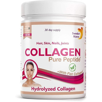 Swedish Nutra Collagen 10000 Fish Pure Peptide Powder 300Gm