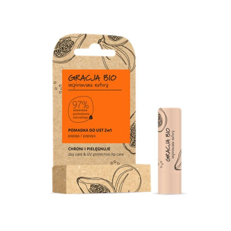 Gracja Bio Lip Balm 2In1 Papaya Protects And Cares