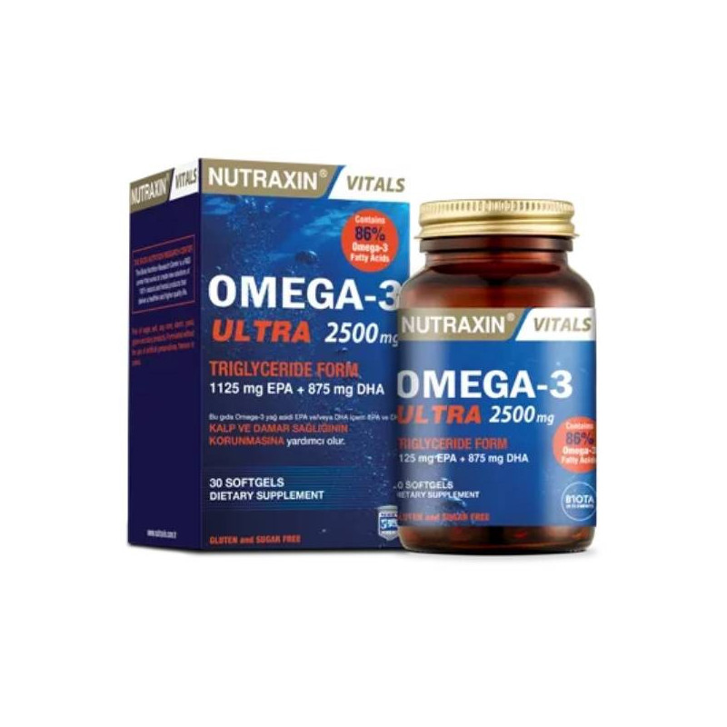 Nutraxin Vitals Omega -3 Ultra 2500Mg 30 Softgels