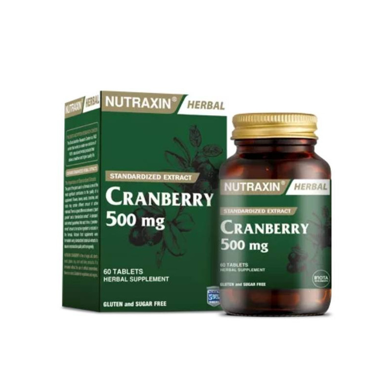 Nutraxin Herbal Standard Extract Cranberry 500Mg 60 Tablets