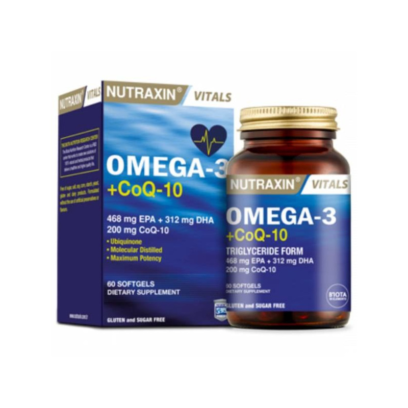 Nutraxin Vitals Omega-3 + Coq 10 60 Softgels