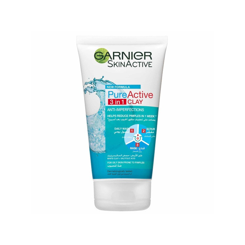 Garnier Skinactive Pure Active Face Wash 3In1 150Ml