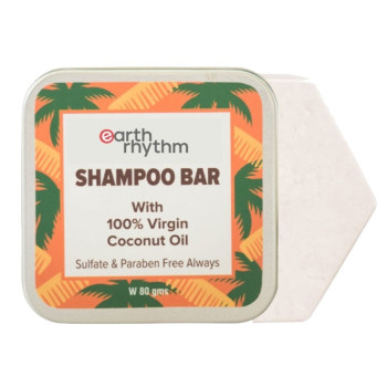 Earth Rhythm Shampoo Bar 100% Virgin Coconut Oil Without Tin 80Gm