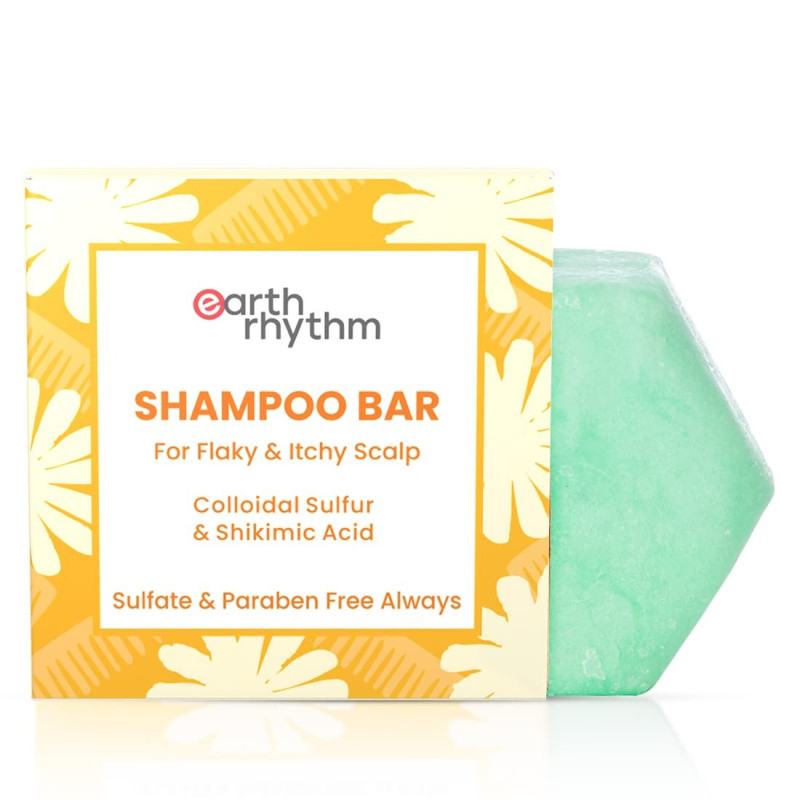 Earth Rhythm Anti-Dandruff Shampoo Bar For Itchy & Flaky Scalp 80Gm