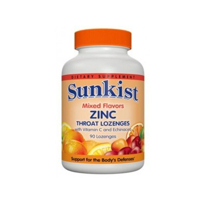 Webber Naturals Sunkist Zinc Lozenges Echinacea Mixed Fruit 90S