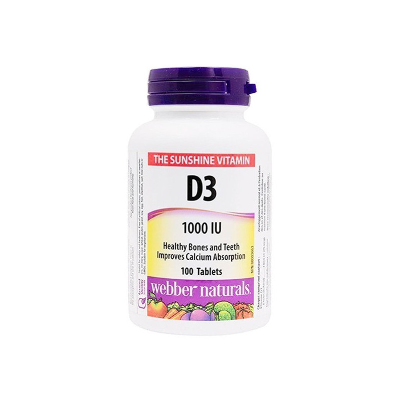 Webber Naturals Vitamin D3 1000iu Chewable Tablet 100s