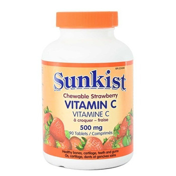 Webber Naturals Sunkist Vitamin C 500mg Chewable Tablet Strawberry 90s