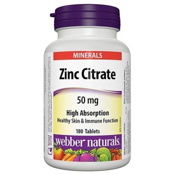 Webber Naturals Zinc Citrate 50Mg Tablets 180S