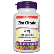 Webber Naturals Zinc Citrate 50Mg Tablets 180S