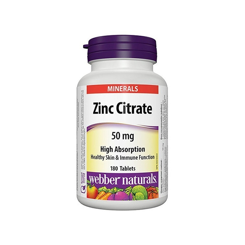 Webber Naturals Zinc Citrate 50Mg Tablets 180S