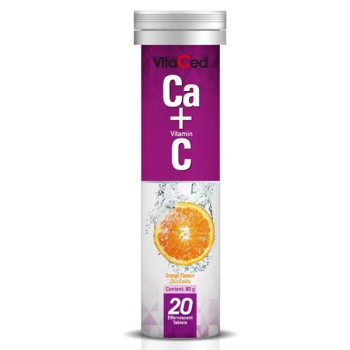 VitaCed Calcium 1g + Vitamin C 1g Effervescent tablet 10's